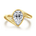 Luve - 14K Yellow Gold Bypass Pear Shape Solitaire Diamond Engagement Ring