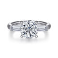 Lia - 14K White Gold Round Three Stone Diamond Engagement Ring