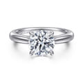 Bena - 14K White Gold Round Solitaire Diamond Engagement Ring