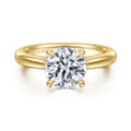 Bena - 14K Yellow Gold Round Solitaire Diamond Engagement Ring