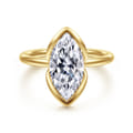 Vivienne - 14K Yellow Gold Marquise Shape Solitaire Diamond Engagement Ring