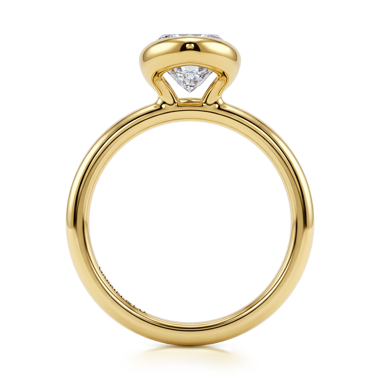 Marquise Solitaire Diamond Engagement Ring in 14K Yellow Gold, photograph 2
