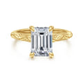 Isolde - 14K Yellow Gold Emerald Cut Solitaire Diamond Engagement Ring