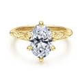 Isolde - 14K Yellow Gold Oval Solitaire Diamond Engagement Ring