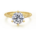 Isolde - 14K Yellow Gold Round Solitaire Diamond Engagement Ring