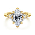 Lunara - 14K Yellow Gold Marquise Shape Diamond Engagement Ring