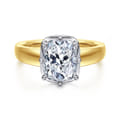 Elowen - 14K Yellow Gold Elongated Cushion Solitaire Diamond Engagement Ring