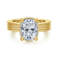 Cassandra - 14K Yellow Gold Elongate Cushion Diamond Engagement Ring