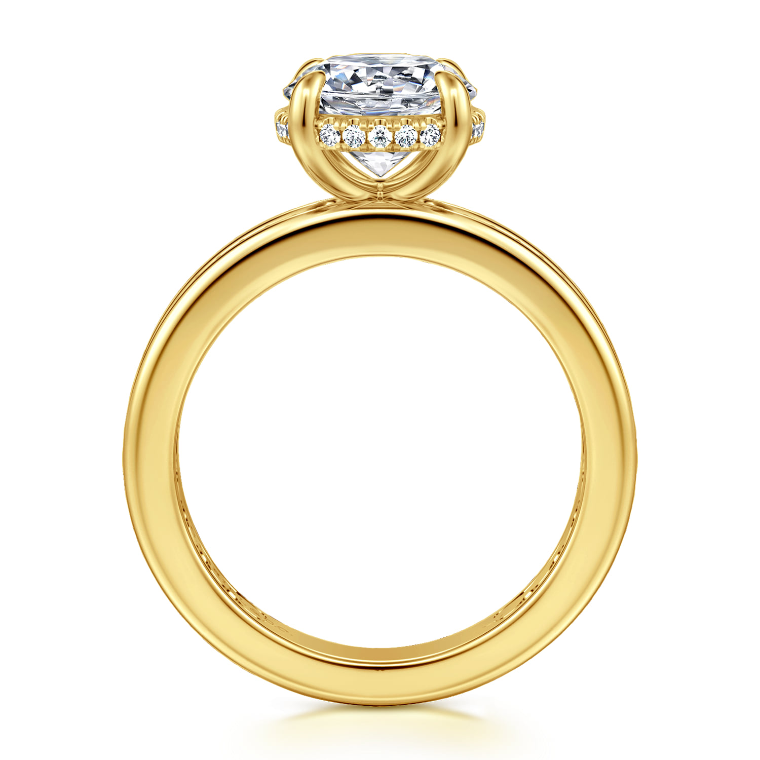 Round Diamond Engagement Ring in 14K Yellow Gold, photograph 2