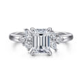Caye - 14K White Gold Emerald Cut Diamond Engagement Ring