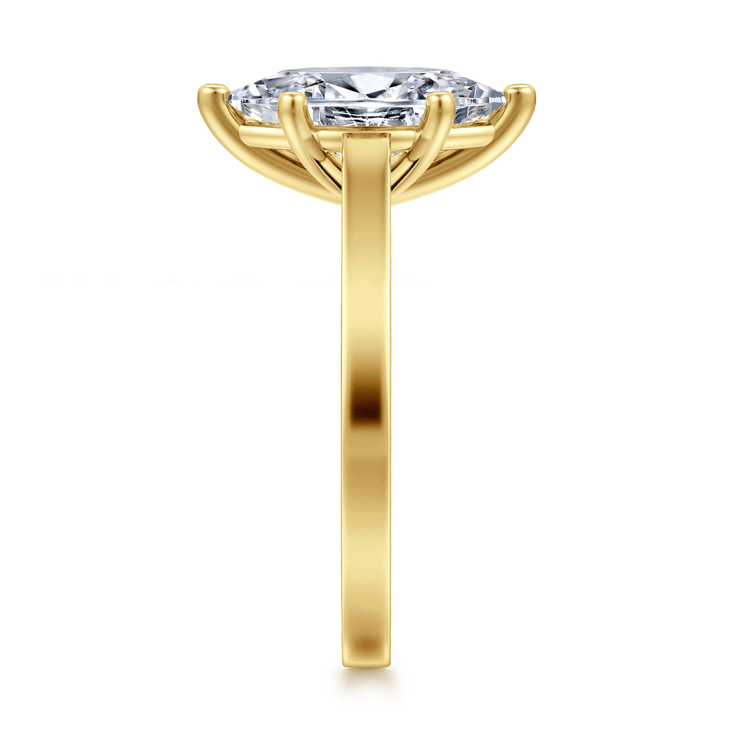 Marquise 6 Prong Solitaire Diamond Engagement Ring in 14K Yellow Gold, photograph 4
