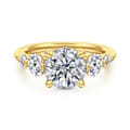 Nilla - 14K Yellow Gold Round Three Stone Diamond Engagement Ring