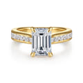 Olya - 14K Yellow Gold Emerald Cut Diamond Engagement Ring