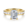 Coralie - 14K Yellow Gold Emerald Cut Diamond Engagement Ring