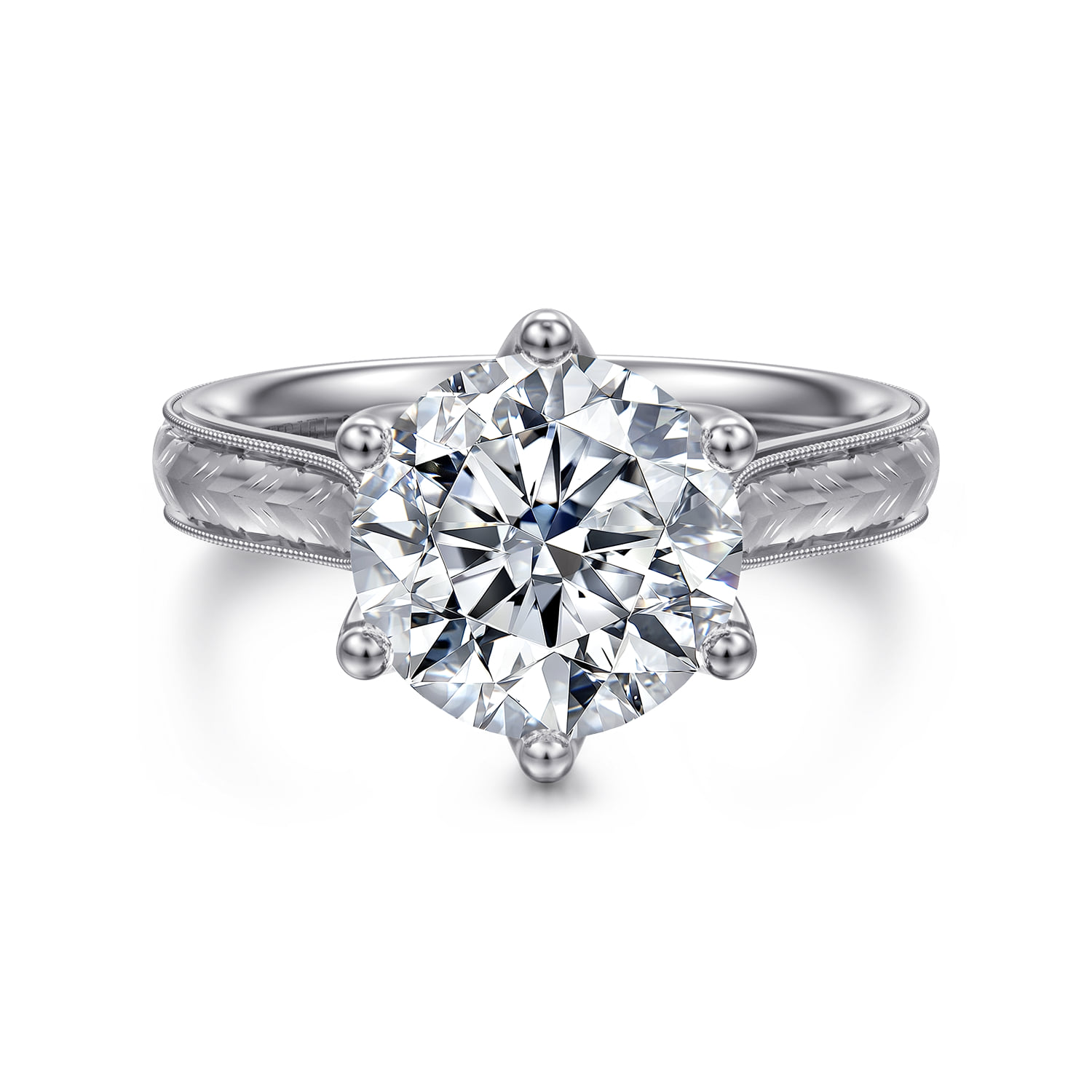 Vintage Inspired Solitaire Diamond Engagement Ring