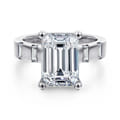 Mirella - 14K White Gold Emerald Cut Diamond Engagement Ring