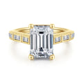 Tania - 14K Yellow Gold Emerald Cut Diamond Engagement Ring