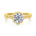 Connie - Vintage Inspired 14K Yellow Gold Round Diamond Engagement Ring
