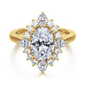 Yazmin - 14K White Gold Oval Halo Diamond Engagement Ring