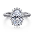 Yemaya - 14K White Gold Oval Halo Diamond Engagement Ring