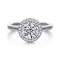 Yolanda - 14K White Gold Round Halo Diamond Engagement Ring