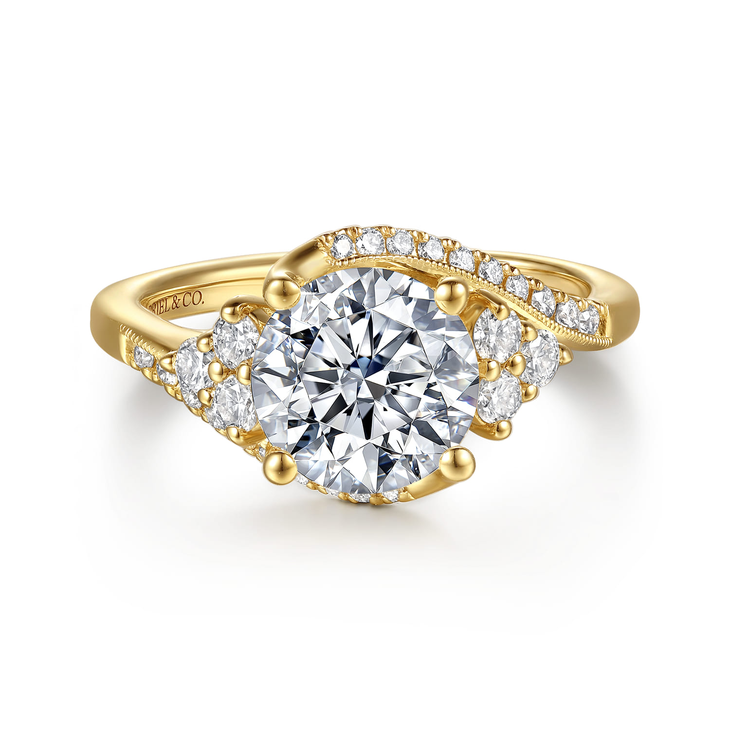 Vintage Inspired Bypass Diamond Engagement Ring