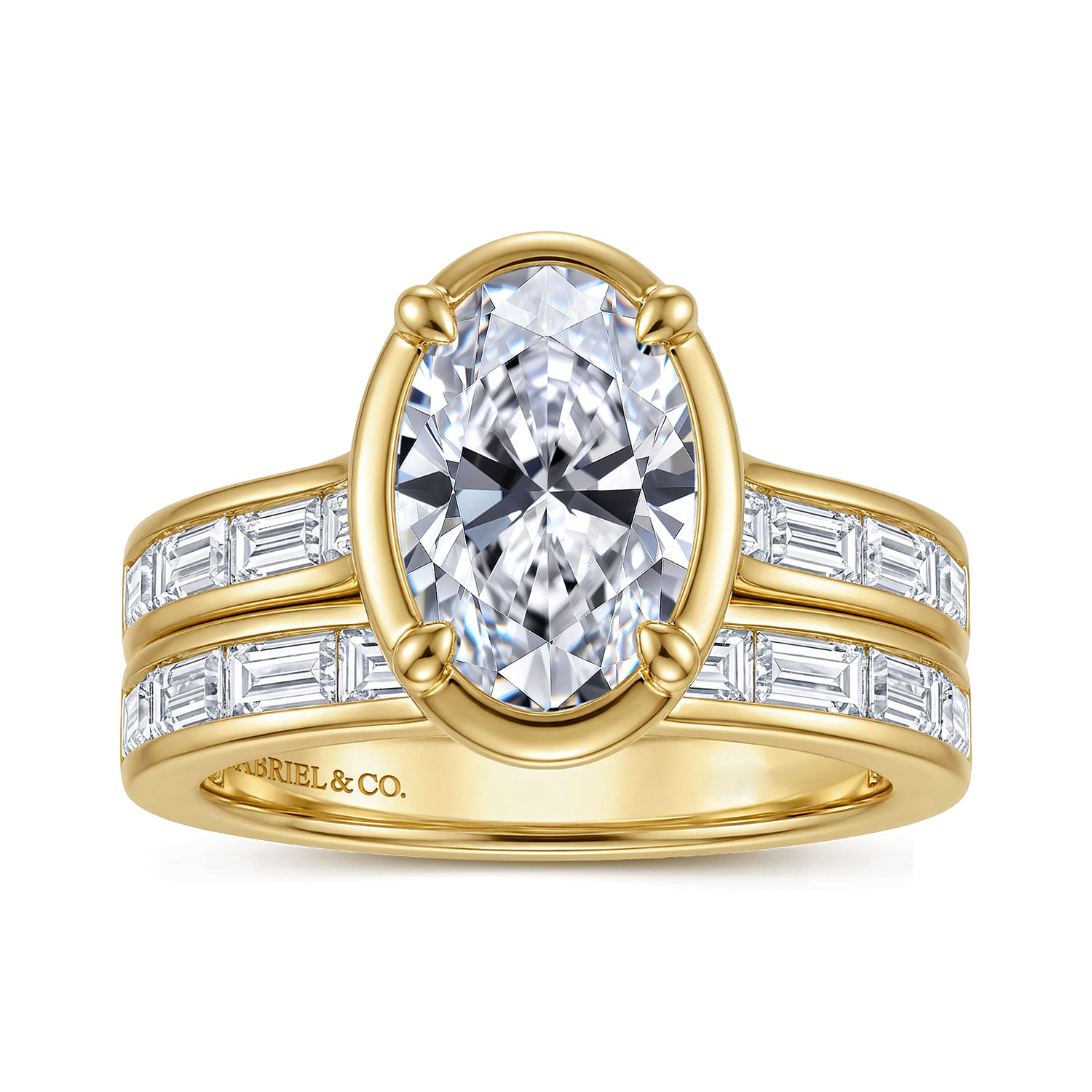 Oval Diamond Engagement Ring in 14K Yellow Gold, photograph 4