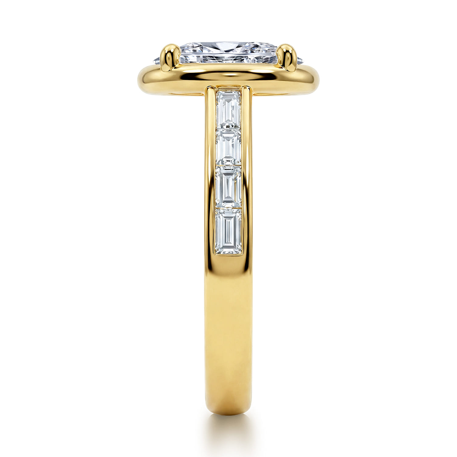 Oval Diamond Engagement Ring in 14K Yellow Gold, photograph 5