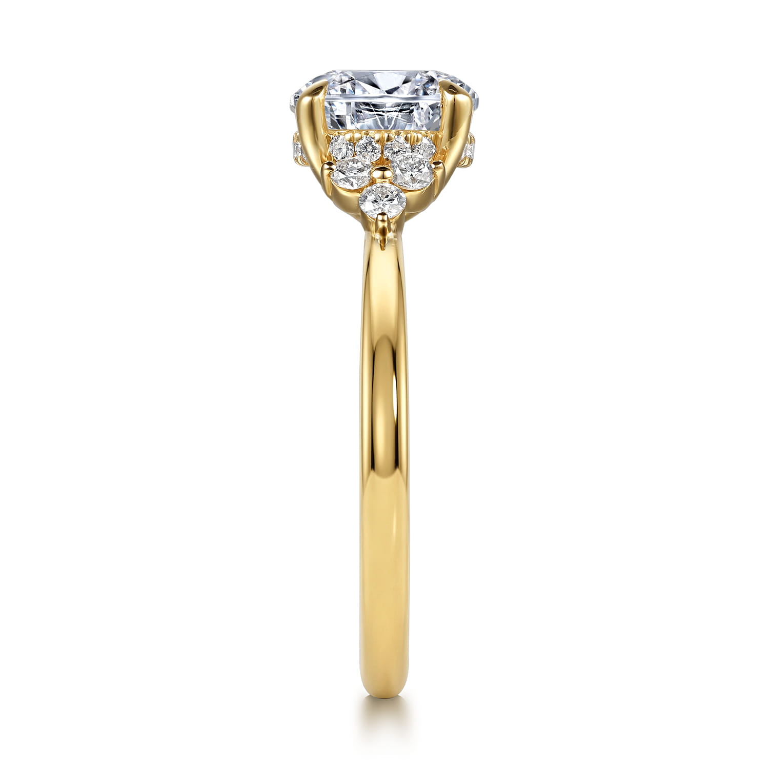 Round Diamond Engagement Ring in 14K Yellow Gold, photograph 5