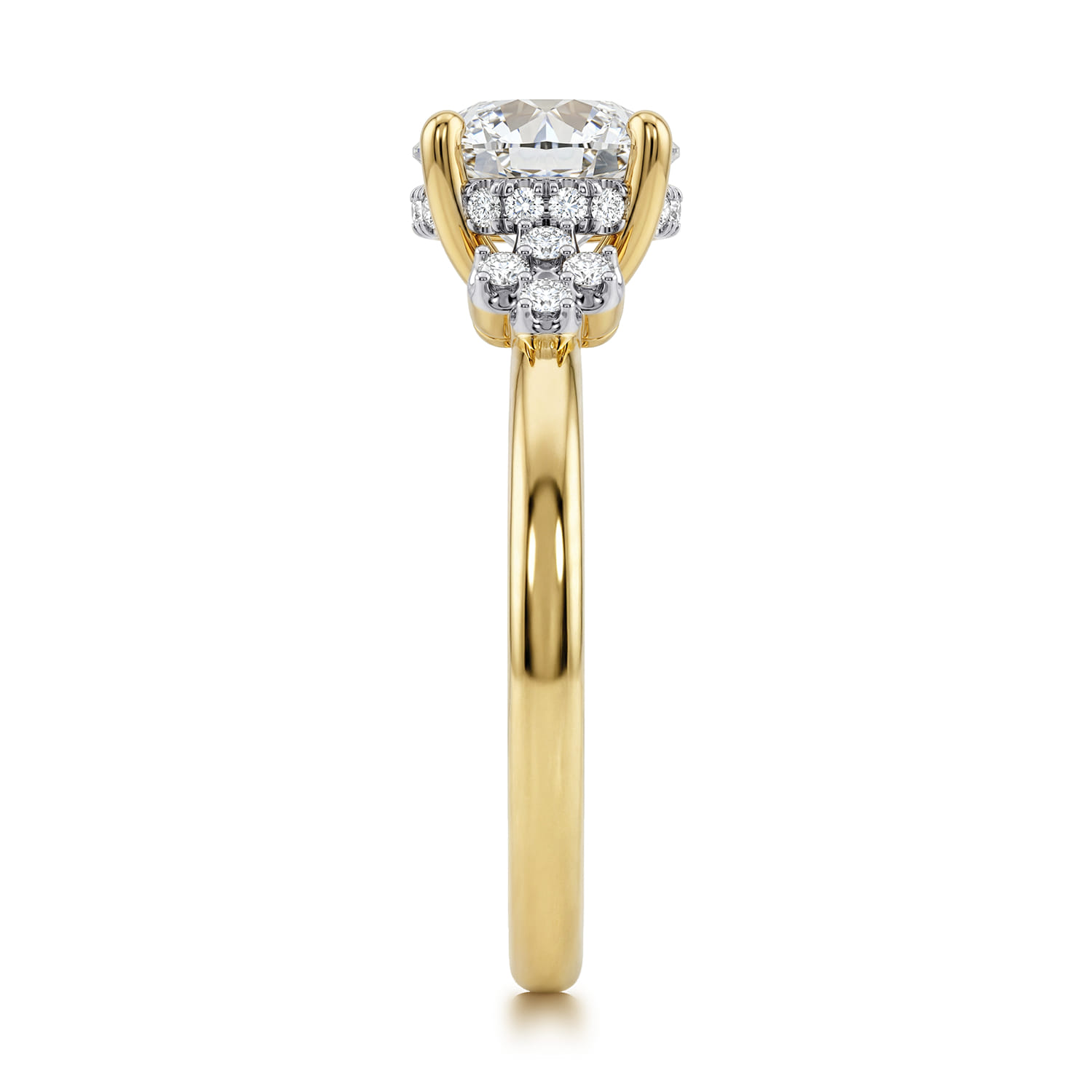 Round Diamond Engagement Ring in 14K Yellow Gold, photograph 5