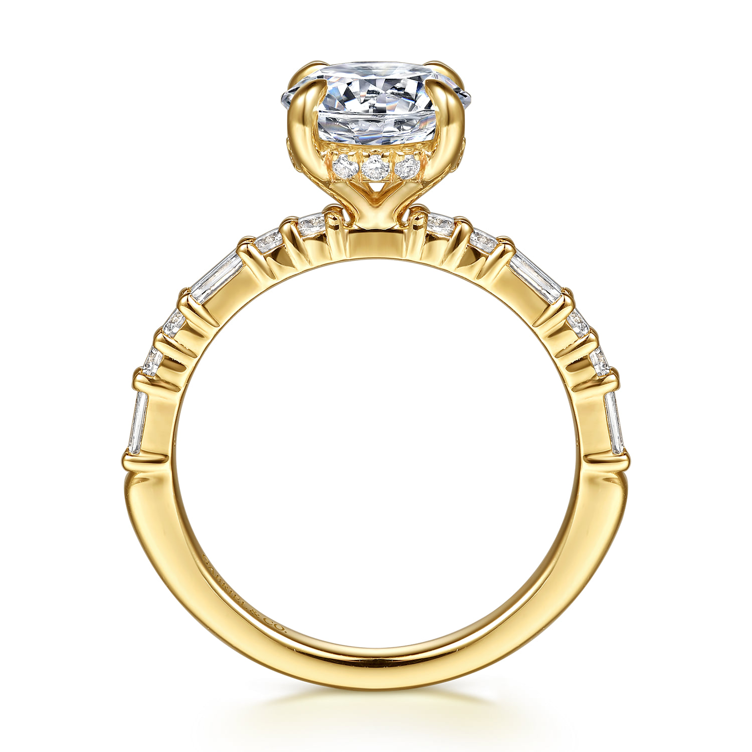 Round Diamond Engagement Ring in 14K Yellow Gold, photograph 2
