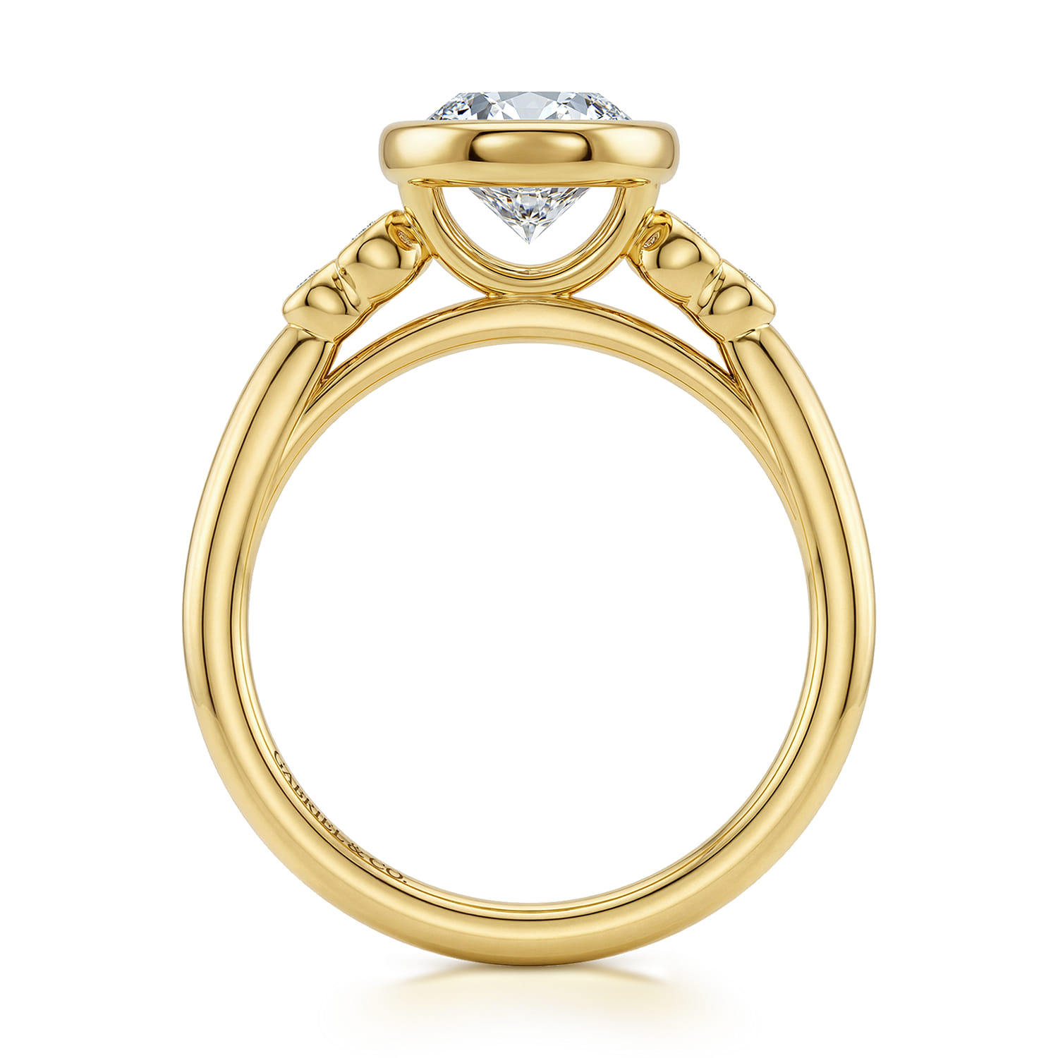 Oval Diamond Engagement Ring in 14K Yellow Gold, photograph 2