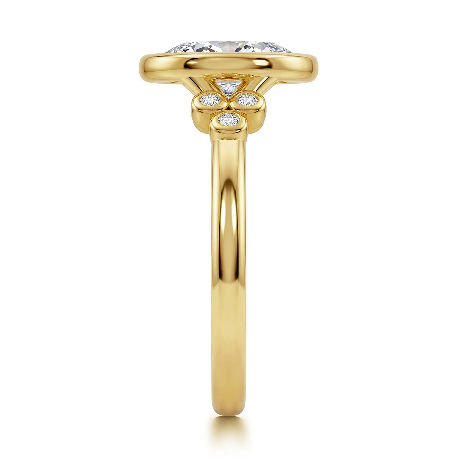 Oval Diamond Engagement Ring in 14K Yellow Gold, photograph 5