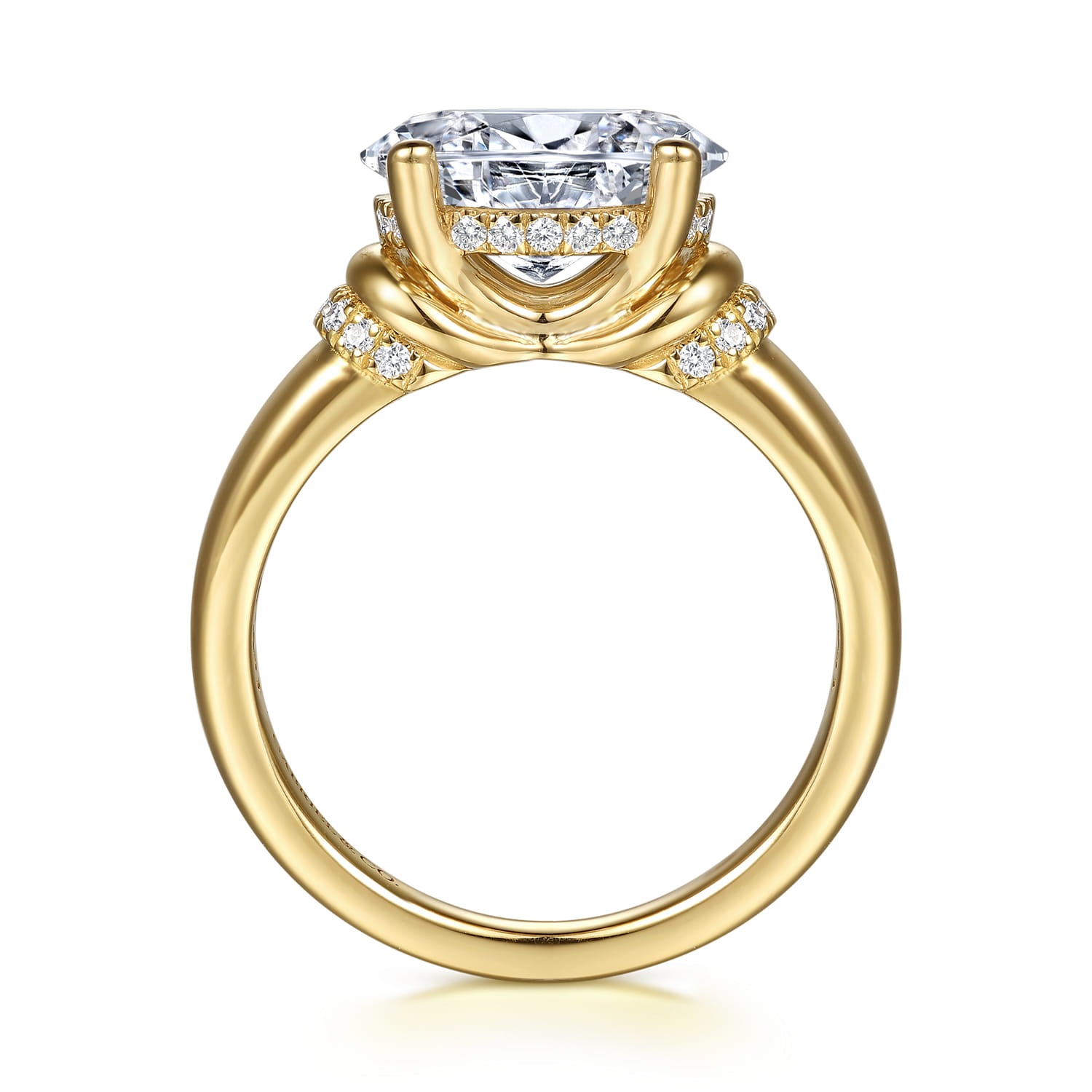 Oval Diamond Engagement Ring in 14K Yellow Gold, photograph 2