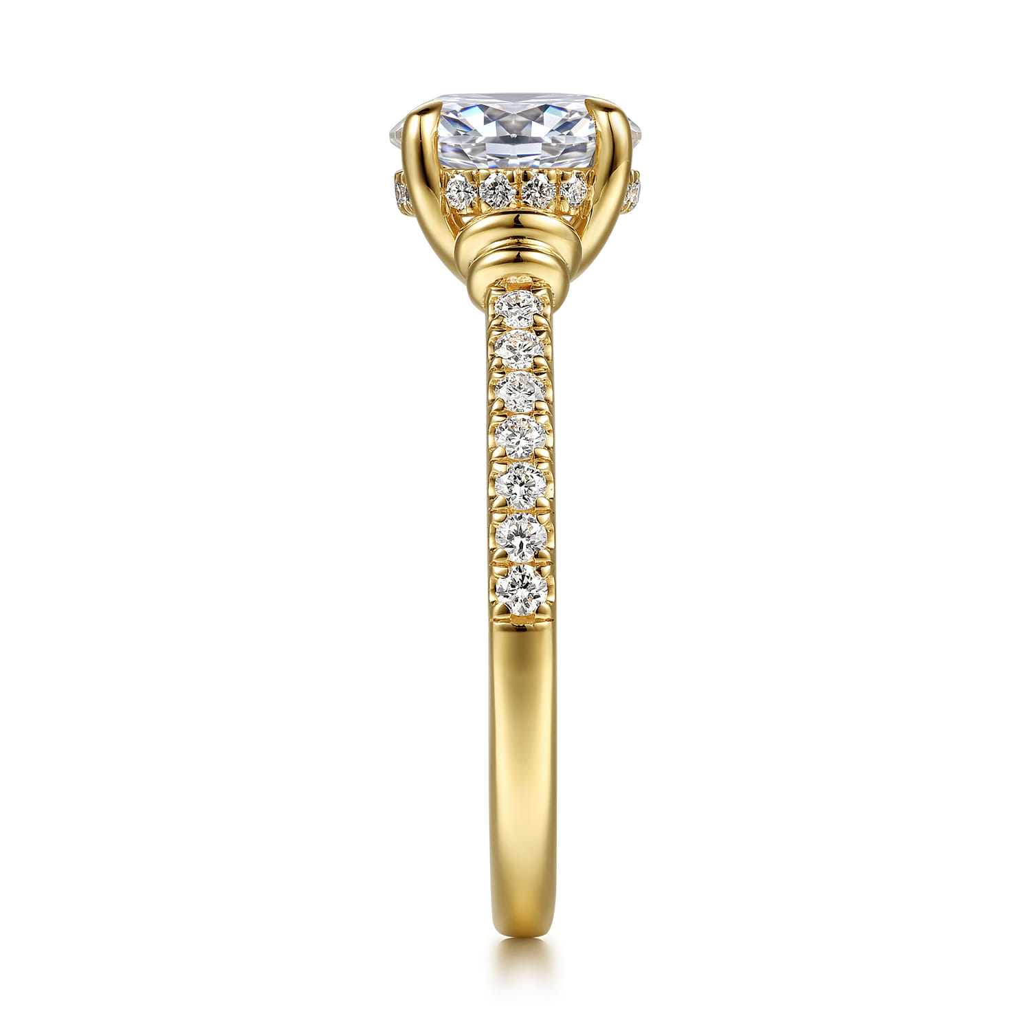 Round Diamond Engagement Ring in 14K Yellow Gold, photograph 5