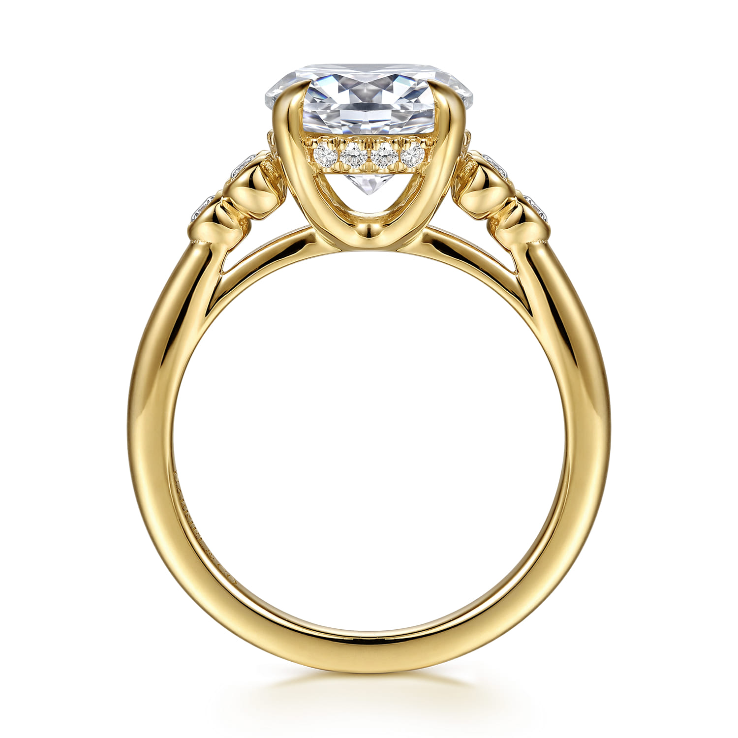 Round Diamond Engagement Ring in 14K Yellow Gold, photograph 2