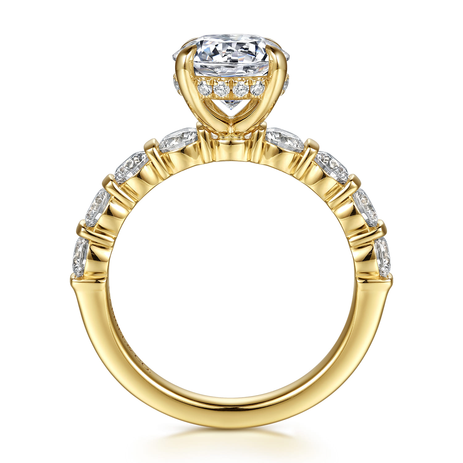Round Diamond Engagement Ring in 14K Yellow Gold, photograph 2
