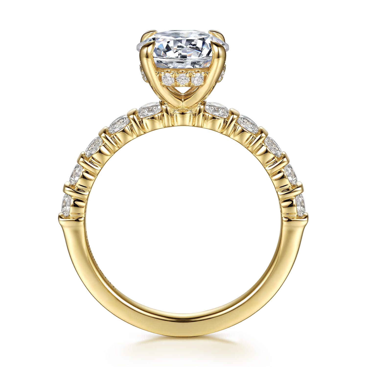 Round Diamond Engagement Ring in 14K Yellow Gold, photograph 2