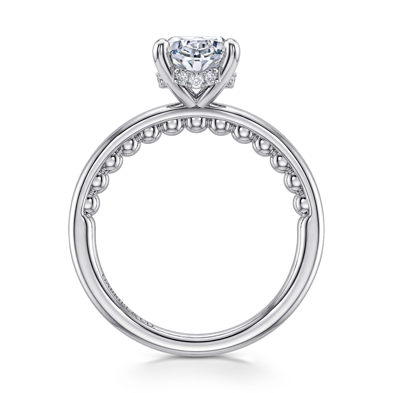 Oval Diamond Engagement Ring in 14K White Gold, photograph 2