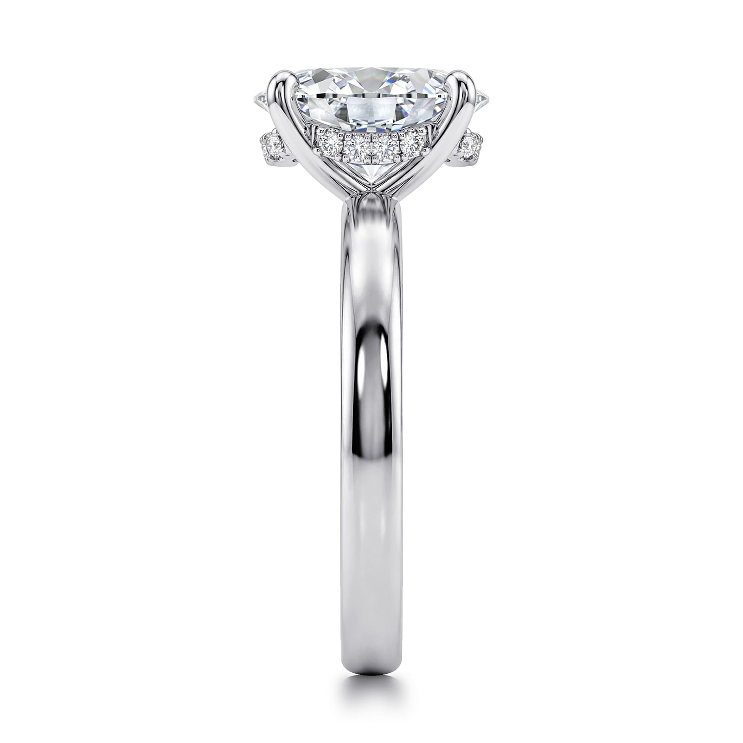 Oval Diamond Engagement Ring in 14K White Gold, photograph 5