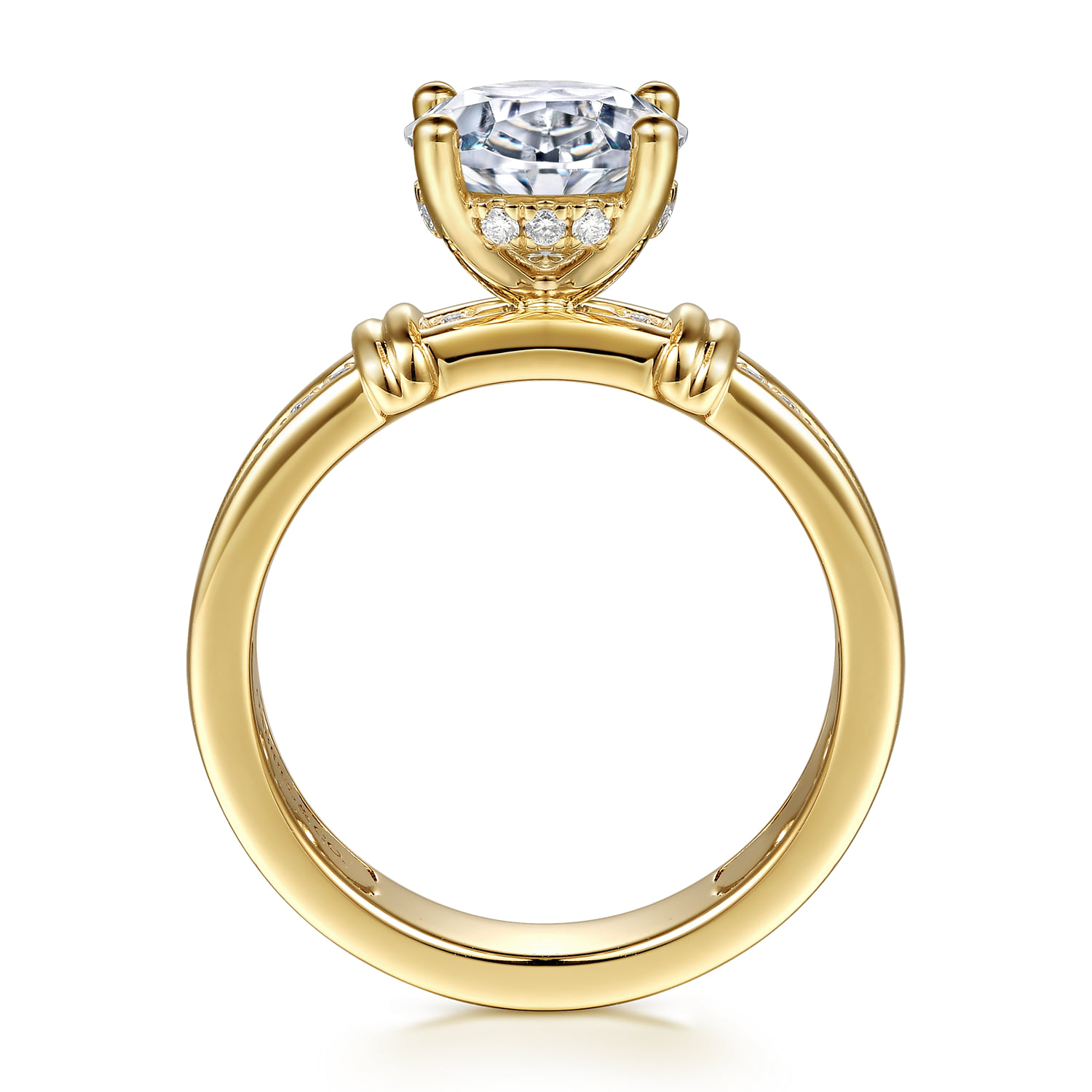 Round Diamond Engagement Ring in 14K Yellow Gold, photograph 2