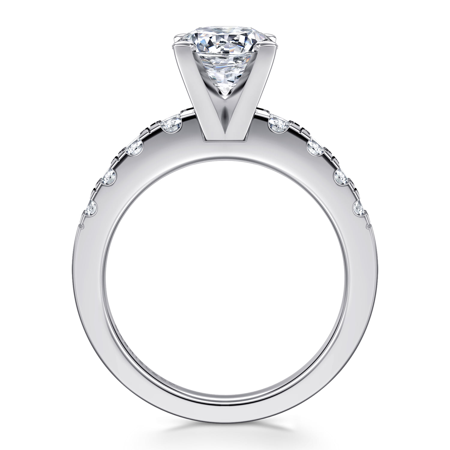 Round Diamond Engagement Ring in 14K White Gold, photograph 2