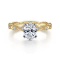 Sadie - 14K White-Yellow Gold Oval Diamond Engagement Ring