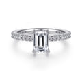 Logan - Platinum Emerald Cut Diamond Engagement Ring