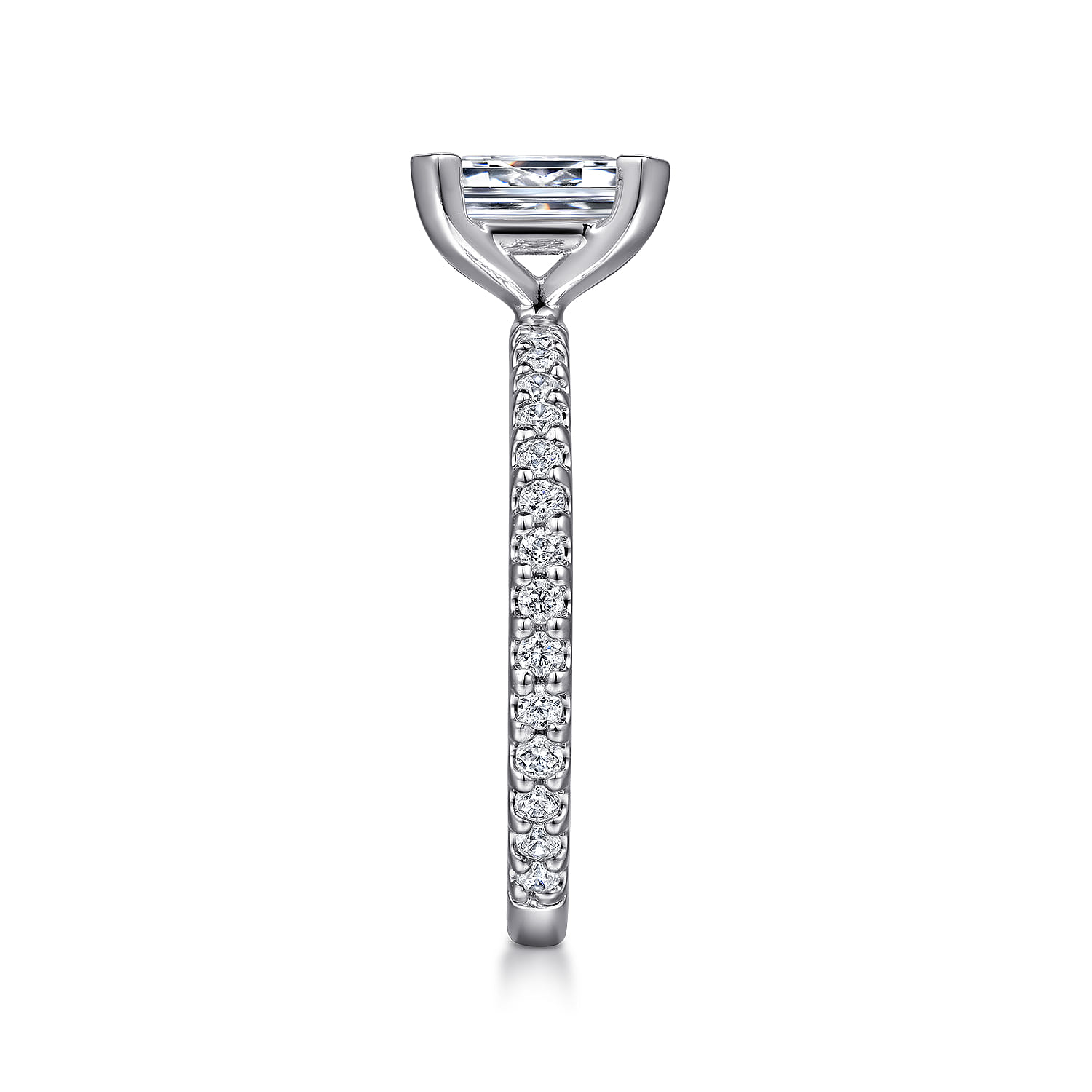 Emerald Diamond Engagement Ring in Platinum, photograph 5