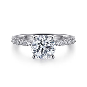Logan - 14K White Gold Round Diamond Engagement Ring