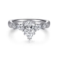 Carrie - 14K White Gold Pear Shape Five Stone Diamond Engagement Ring