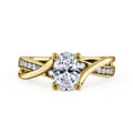 Aleesa - 14K Yellow Gold Twisted Oval Diamond Engagement Ring