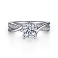 Aleesa - Platinum Round Bypass Diamond Engagement Ring
