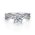 Aleesa - 14K White Gold Round Bypass Diamond Engagement Ring